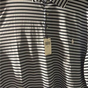 Ralph Lauren Navy and White Striped Polo Shirt